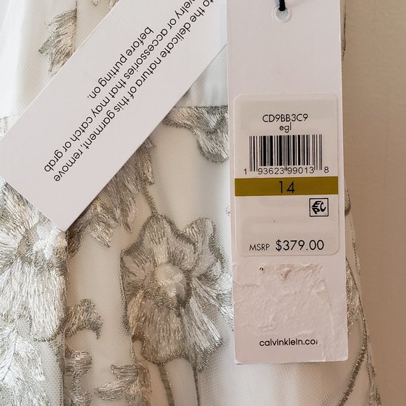 Calvin Klein Women's Metallic High Low Gown Dress - Picture 6 of 8